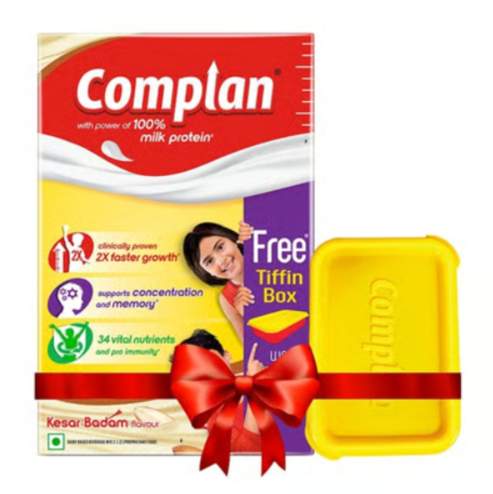 Complan Kesar Badam 500g, Refill + Tiffin box Free